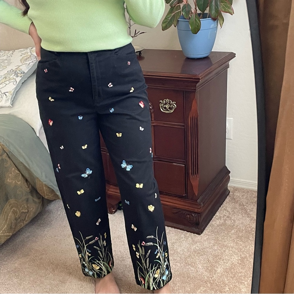 Talbots floral and butterfly pants